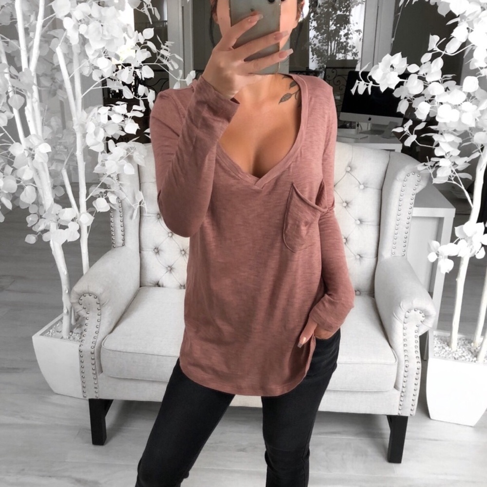 RILEY Rose Slouchy Pocket LS